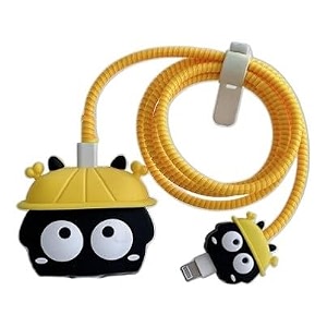 factotech protective charging case for iphone 111213141516pro maxfor 18w20w charger and charging cablehave durable cable sleeve -yellow carbon ball