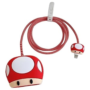 factotech protective charging case for iphone 111213141516pro maxfor 18w20w charger and charging cablehave durable cable sleeve -super mushroom