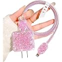 FACTOTECH Protective Charging Case for iPhone 11/12/13/14/15/16/Pro Max,for 18W/20W Charger and Charging Cable,Have Durable Cable Sleeve -Pink Shimmer