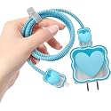 FACTOTECH Protective Charging Case for iPhone 11/12/13/14/15/16/Pro Max,for 18W/20W Charger and Charging Cable,Have Durable Cable Sleeve -Blue Heart