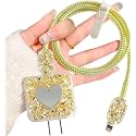 FACTOTECH Protective Charging Case for iPhone 11/12/13/14/15/16/Pro Max,for 18W/20W Charger and Charging Cable,Have Durable Cable Sleeve -Yellow Heart Shimmer