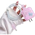 FACTOTECH Protective Charging Case for iPhone 11/12/13/14/15/16/Pro Max,for 18W/20W Charger and Charging Cable,Have Durable Cable Sleeve -Pink Butterflies