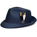 Fedora Hats for Men &amp; Women Short Brim Felt hat Trilby Fedora with Feather Panama Dress Hat