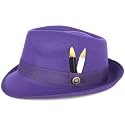 Fedora Hats for Men &amp; Women Short Brim Felt hat Trilby Fedora with Feather Panama Dress Hat