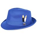 Fedora Hats for Men &amp; Women Short Brim Felt hat Trilby Fedora with Feather Panama Dress Hat