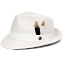 Fedora Hats for Men &amp; Women Short Brim Felt hat Trilby Fedora with Feather Panama Dress Hat