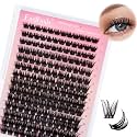 FADLASH Cluster Lashes Individual Lash Extensions DIY Lash Clusters 10-16mm Mixed Length Wispy Faux Mink Eyelash Clusters for Self Application at Home（R13-D-10-16MIX)