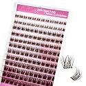 FADLASH Lash Clusters Brown Natural Eyelash Clusters DIY D Curl Cluster Eyelash Extensions with Soft Thin Band Reusable Individual Lashes for Self Use (R028, 8-16mm)