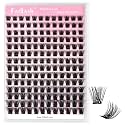 FADLASH Lash Clusters Natural Eyelash Clusters DIY D Curl Cluster Eyelash Extensions with Soft Thin Band Reusable Individual Lashes for Self Use (R07, 10-16mm)