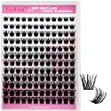 FADLASH Lash Clusters Natural Eyelash Clusters 8-16mm DIY D Curl Cluster Eyelash Extensions with Soft Thin Band Reusable Individual Lashes for Self Use (W33, 10-16mm)
