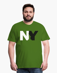 fadmark men typography round neck pure cotton green t-shirt