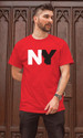 FADMARK Men Typography Round Neck Pure Cotton Red T-Shirt