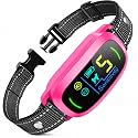 FAFAFROG Dog Bark Collar, Rechargeable Smart Collar, Anti Barking Training Collar with 5 Adjustable Sensitivity Beep Vibration, Bark Collar for Large Medium Small Dogs(Hot Pink)