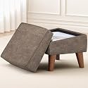 FAGAGA Small Footstool Ottoman with Adjustable Lid, Modern Storage Ottoman
