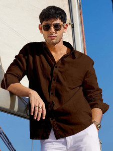 Fagul Culture Men Solid Casual Brown Shirt
