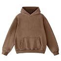 FAIABLE Mens Hoodies Oversized Unisex Acid Wash Hoodie Heavyweight Fleece Vintage Cotton Sweatshirt Men Women Streetwear