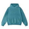 FAIABLE Mens Hoodies Oversized Unisex Acid Wash Hoodie Heavyweight Fleece Vintage Cotton Sweatshirt Men Women Streetwear