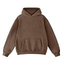 FAIABLE Mens Hoodies Oversized Unisex Acid Wash Hoodie Heavyweight Fleece Vintage Cotton Sweatshirt Men Women Streetwear