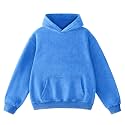 FAIABLE Mens Hoodies Oversized Unisex Acid Wash Hoodie Heavyweight Fleece Vintage Cotton Sweatshirt Men Women Streetwear