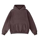 FAIABLE Mens Hoodies Oversized Unisex Acid Wash Hoodie Heavyweight Fleece Vintage Cotton Sweatshirt Men Women Streetwear