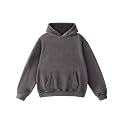 FAIABLE Mens Hoodies Oversized Unisex Acid Wash Hoodie Heavyweight Fleece Vintage Cotton Sweatshirt Men Women Streetwear