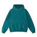 FAIABLE Mens Hoodies Oversized Unisex Acid Wash Hoodie Heavyweight Fleece Vintage Cotton Sweatshirt Men Women Streetwear