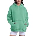 FAIABLE Womens Oversized Acid Wash Hoodie Unisex Heavyweight Fleece Cotton Hoodies Vintage Washed Sweatshirt for Women