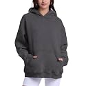 FAIABLE Womens Oversized Acid Wash Hoodie Unisex Heavyweight Fleece Cotton Hoodies Vintage Washed Sweatshirt for Women