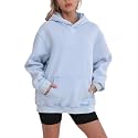 FAIABLE Womens Oversized Acid Wash Hoodie Unisex Heavyweight Fleece Cotton Hoodies Vintage Washed Sweatshirt for Women