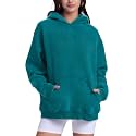 FAIABLE Womens Oversized Acid Wash Hoodie Unisex Heavyweight Fleece Cotton Hoodies Vintage Washed Sweatshirt for Women