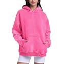 FAIABLE Womens Oversized Acid Wash Hoodie Unisex Heavyweight Fleece Cotton Hoodies Vintage Washed Sweatshirt for Women