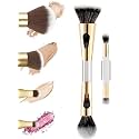 Faigy 4 in 1 Makeup Brush Set - All in One Powder/Blush, Foundation, Blending &amp; Eyeshadow Brushes - Compact &amp; Travel Essential