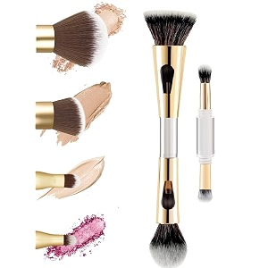 faigy 4 in 1 makeup brushes set  makeup kit for women includes eyeshadow contour eyebrow blending brush  mini travel friendly kit