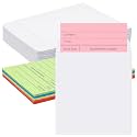 Fainne 100 Pcs Library Card Pockets with Checkout Cards,Colorful Paper