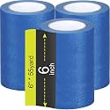 Fainne 3 Rolls Blue Painters Paint Masking Tape, Blue, 6 Inch X 55 Yards
