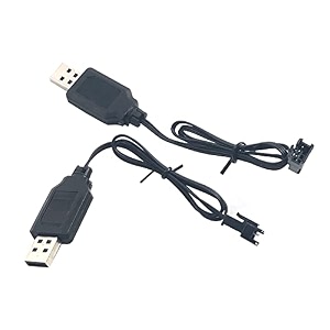 fainwan 2pcs 74v 2s lipo charger usb cable 800ma sm-3p reverse plug compatible with rc model vehicle buggy car truck boat