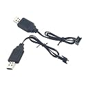 FainWan 2PCS 7.4V 2S LiPO Charger USB Cable 800mA SM-3P Reverse Plug Compatible with RC Model Vehicle Buggy Car Truck Boat