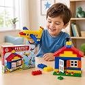 Fair Building and Construction Brick Blocks, 130 Pcs, STEM Set for Boys and Girls, Plastic, Multi Colour, Ages 4 Years and Above