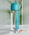 Fairlis 7-day Weekly Pill Box Organizer 7 Days with Water Bottle Travel Friendly Pill Box
