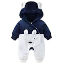 Fairy Baby Newborn Baby Snowsuit Bear Suit Romper Winter Warm Coat Infant Fleece Footie Jumpsuit for Girls Boys 0-18M