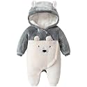 Newborn Baby Bear Suit Winter Snowsuit Fleece Romper Hooded Jumpsuit 0-18M