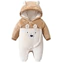 Newborn Baby Bear Suit Winter Snowsuit Fleece Romper Hooded Jumpsuit 0-18M