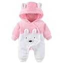 Newborn Baby Bear Suit Snap Romper Hooded Thin Fleece Jumpsuit Fall Winter
