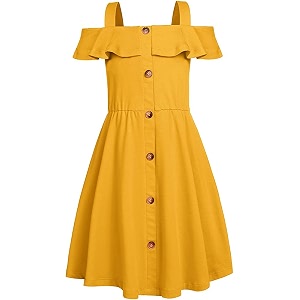 Fairy Dolls Girls Knee Length Cotton Dress