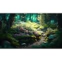 Aquarium Background Fantasy Forest Glowing Trees Luminescent Flowers Terrarium Backdrop Rugged Terrain Lush Moss Plants Fish Tank Background Jungle Style Reptile Habitat Backdrop Vinyl 48x20in