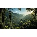 Tropical Aquarium Background Rainforest Jungle Style Terrarium Backdrop Blue Sky Forest Lush Tropical Plants Sunlight Fish Tank Background Reptile Habitat Backdrop Decor Vinyl 24x16in