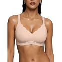 As Fairy Wireless Bras for Women Jelly Push Up Scalloped T-Shirt Bra