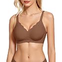 As Fairy Wireless Bras for Women Jelly Push Up Scalloped T-Shirt Bra