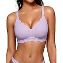 As Fairy Wireless Bras for Women Jelly Push Up Scalloped T-Shirt Bra