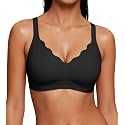 As Fairy Wireless Bras for Women Jelly Push Up Scalloped T-Shirt Bra